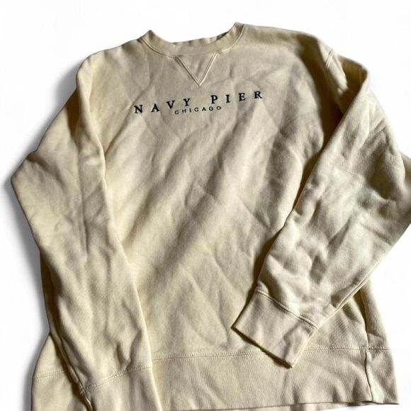 Pier 1 Tops - Pier-one Women's Yellow and Cream Sweatshirt